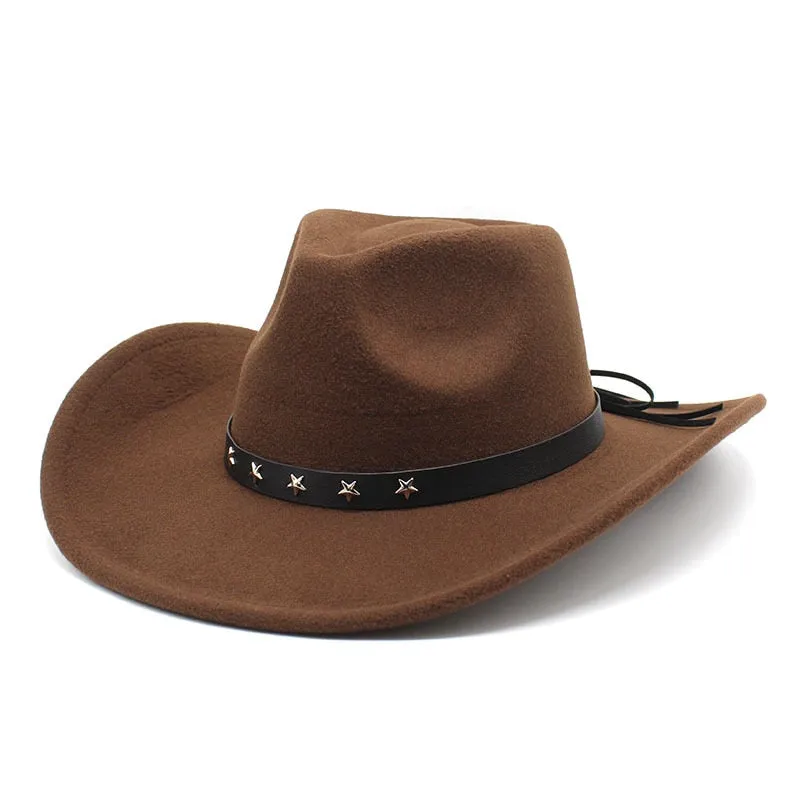 Vintage Western Curved Brim Fedora Jazz Hat for Men and Women