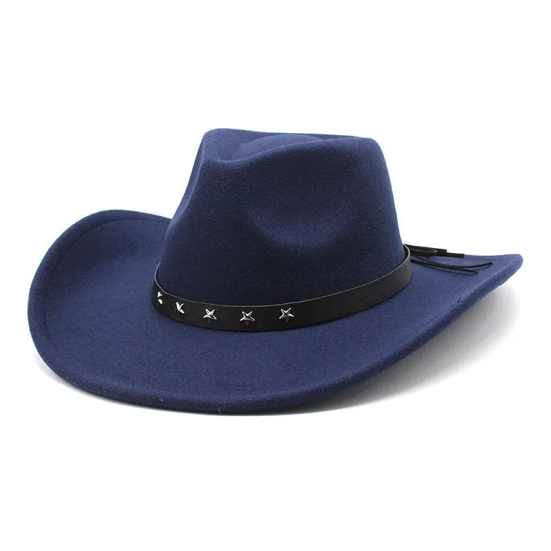 Vintage Western Curved Brim Fedora Jazz Hat for Men and Women