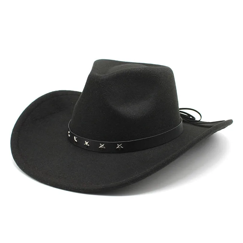 Vintage Western Curved Brim Fedora Jazz Hat for Men and Women