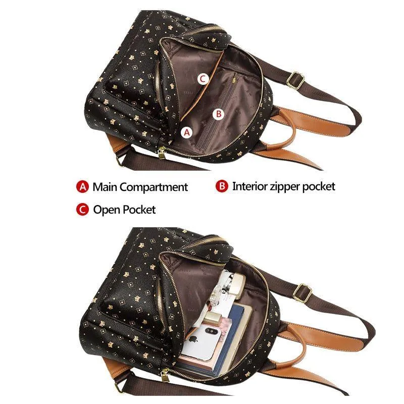 Women's Cool Backpack CBFOS12 Signature PVC Printing Travel Fashion Bag